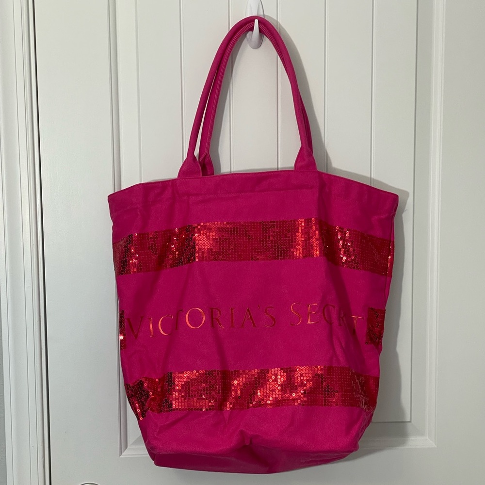 Victoria’s Secret Hot Pink Sequined Tote Bag